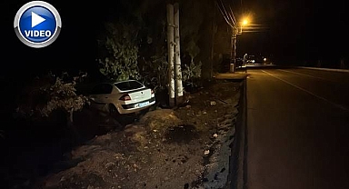 Yoldan çıktı karşı şeride uçtu!