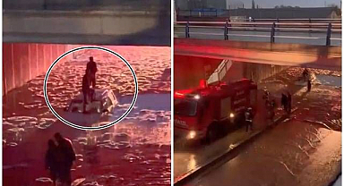 Alt geçitte mahsur kalan vatandaşları itfaiye kurtardı!