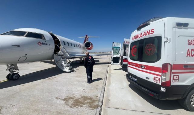 Ambulans uçakla zamana karşı yarış