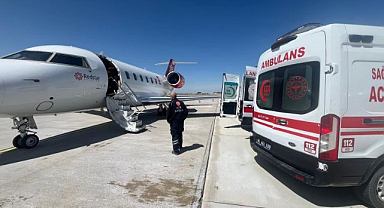 Ambulans uçakla zamana karşı yarış