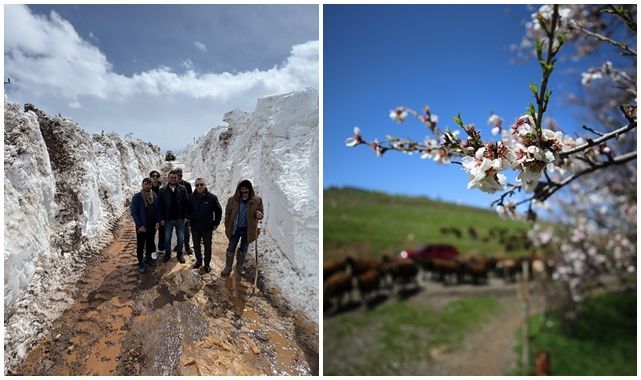Bir garip mevsim! Şehrin kuzeyinde kış, güneyinde bahar 