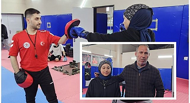 Boksa başlayan genç kıza en büyük destek babasından