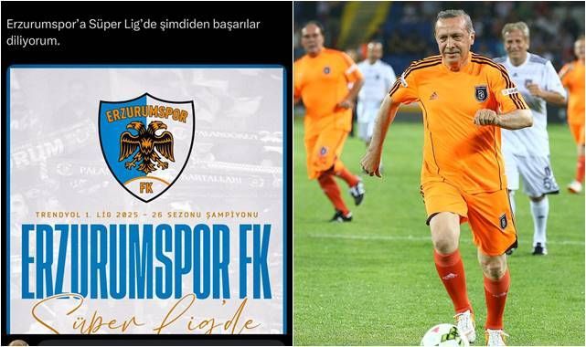 Cumhurbaşkanı Erdoğan'dan Erzurumspor FK'ya tebrik 