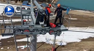 Ergan Dağı’nda teleferik kurtarma tatbikatı   