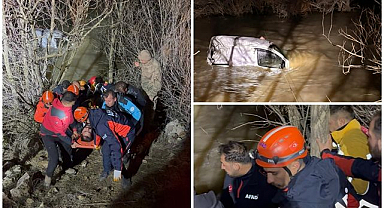 Erzurum'da feci kaza! Kontrolden çıkıp nehre uçtu