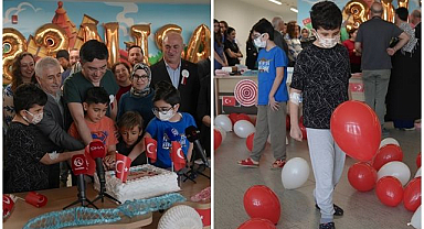 Erzurum'da hastanede tedavi gören çocuklara 23 Nisan sürprizi