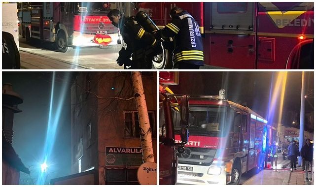 Erzurum'da metruk binada yangın paniği: facia son anda önlendi