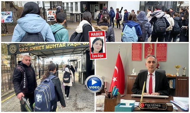 Erzurum'da örnek güvenlik uygulaması! Bu okulda her adım kontrol altında