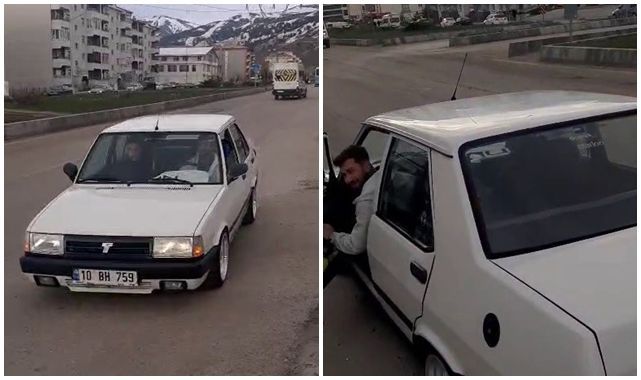 Erzurum’da ters yönde ilerledi Pişkin tavırları tepki çektiac