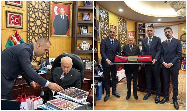 Erzurum'dan Ankara'ya! Bahçeli'ye Osmanlı kılıcı hediye ettiler