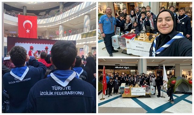 Erzurumlu izciler 23 Nisan coşkusunu yaşadı