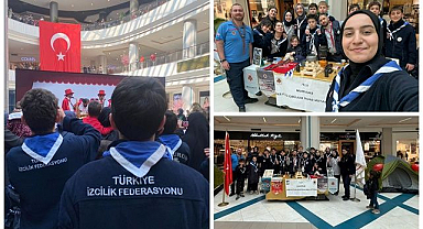 Erzurumlu izciler 23 Nisan coşkusunu yaşadı