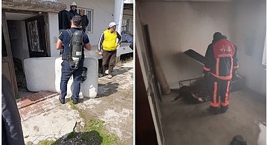 Ev yangını itfaiye ekiplerince söndürüldü