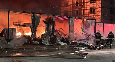 İşçi konteynerlerinde yangın paniği