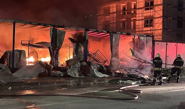 İşçi konteynerlerinde yangın paniği