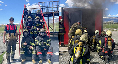 İtfaiyecilik öğrencilerine uygulamalı yangın eğitimi