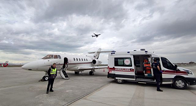Kalp hastası bebek ambulans uçakla sevk edildi