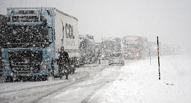 Kar yağışı Kars-Erzurum kara yolunu felç etti! Tırlar yolda kaldı
