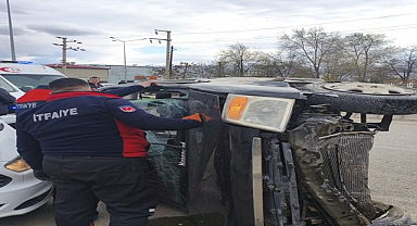 Kontrolden çıkan araç takla attı: 2 yaralı