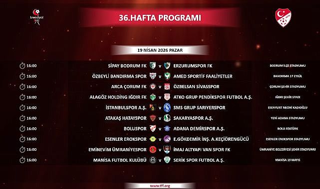 Maçlar aynı saatte