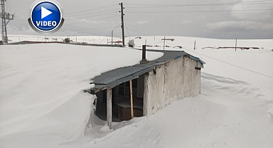 Nisan ayında evler kara gömüldü   