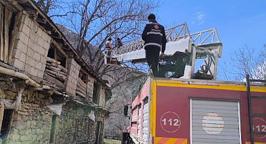 Rüzgar devirdi: Ahırın üzerine ağaç düştü