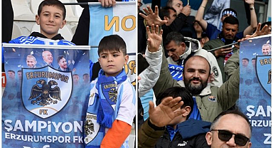 Şampiyon Erzurumspor’a tribünde bayraklı destek