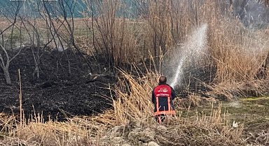 Sazlık alanda çıkan yangın korkuttu!