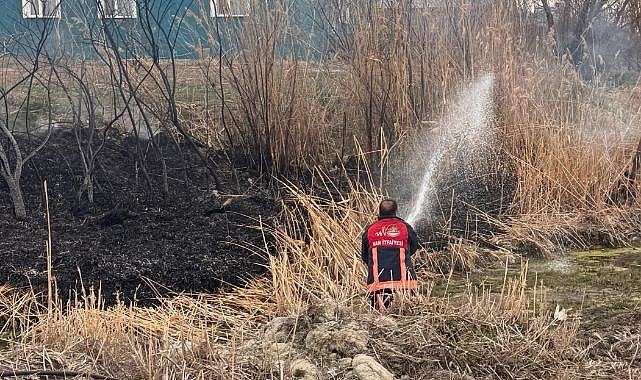 Sazlık alanda çıkan yangın korkuttu!