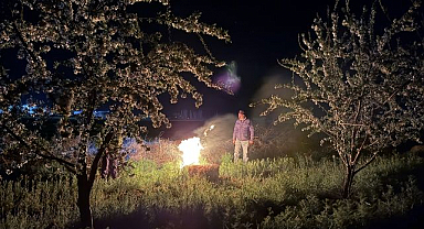 Don riskine karşı soğukla mücadele! Bahçelerde gece nöbeti tuttular