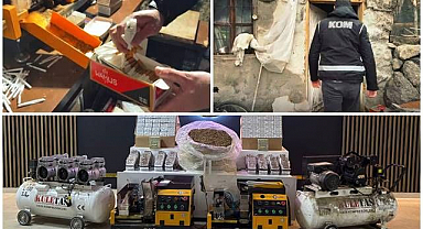 Tortum'da kaçak sigara imalathanesine baskın!