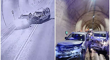 Tünelde şerit ihlali kazayı getirdi