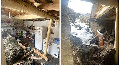 Yoğun yağış sonrası ev harabeye döndü!