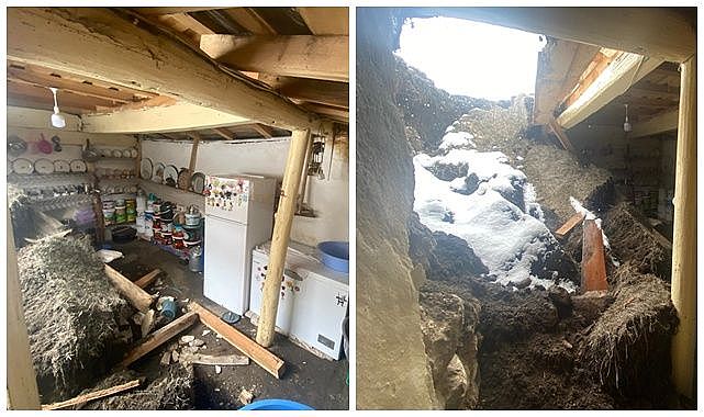 Yoğun yağış sonrası ev harabeye döndü!