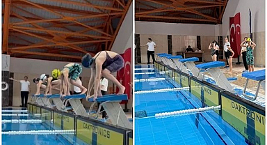 Yüzme yarışları heyecanı: Minik sporcular yarı finale yükseldi