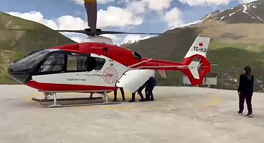 78 yaşındaki hasta helikopter ambulansla sevk edildi