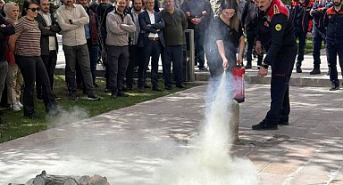 Adliye personeline yangınla mücadele eğitimi