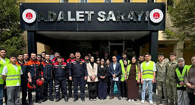 Adliyede iş sağlığı ve güvenliği tatbikatı yapıldı