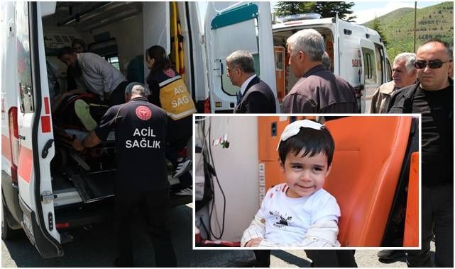 Aydınlatma direğine çarpan araçta 1'i bebek 4 kişi yaralandı