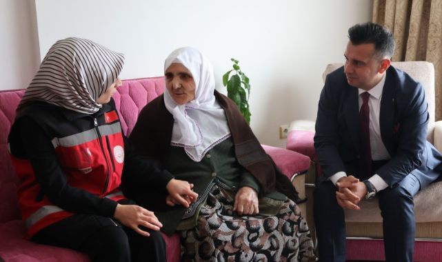 Erzurum'da şehit annesine anlamlı bayram hediyesi   