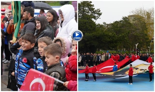 Erzurum'da yağmur altında 19 Mayıs coşkusu