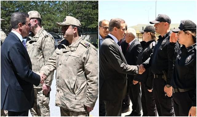 Erzurum Valisi Baruş, polis ve jandarma ile bayramlaştı