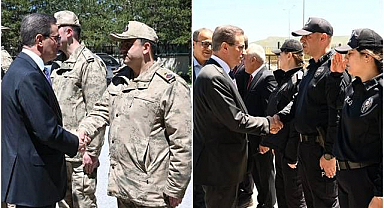 Erzurum Valisi Baruş, polis ve jandarma ile bayramlaştı
