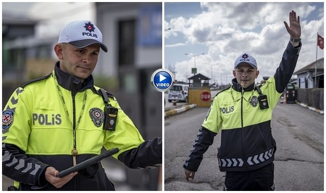 Erzurumlu trafik polisi yeşil sahalarda da düdük çalıyor
