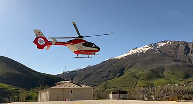 Helikopter ambulans 77 yaşındaki hasta için havalandı