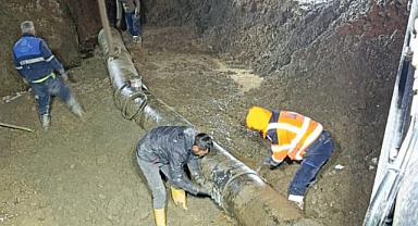 Heyelan sonrası su arızası 3 gün süren çalışmayla giderildi