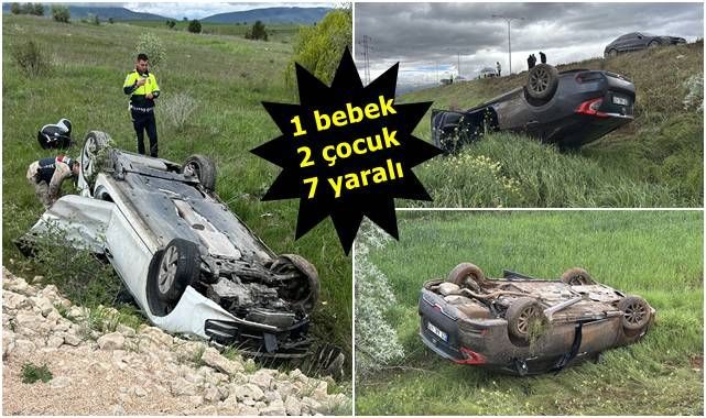 Kontrolden çıkarak takla attılar!