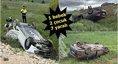 Kontrolden çıkarak takla attılar!