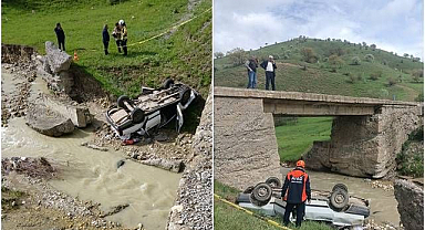 Köprüden düşen otomobildeki 1 kişi öldü