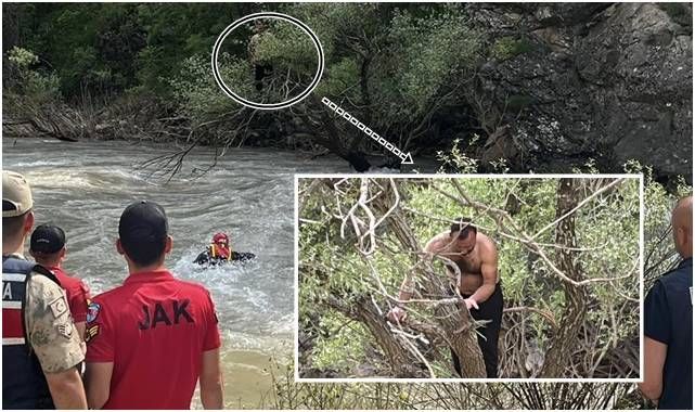Mahsur kalan şahsı jandarma kurtardı